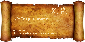 Kőnig Hubert névjegykártya